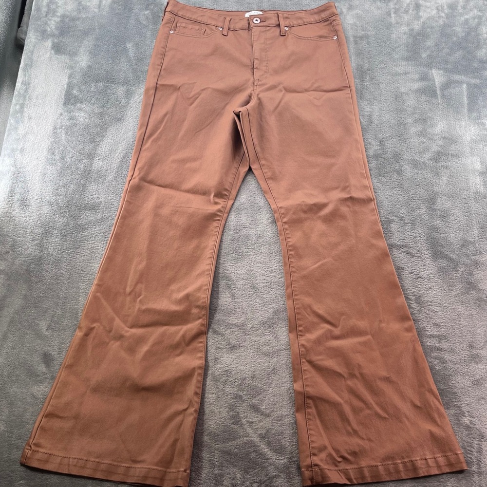 Sofia Jeans by Sofia Vergara Melisa Flare Pants Rust Brown High Rise Size 14
